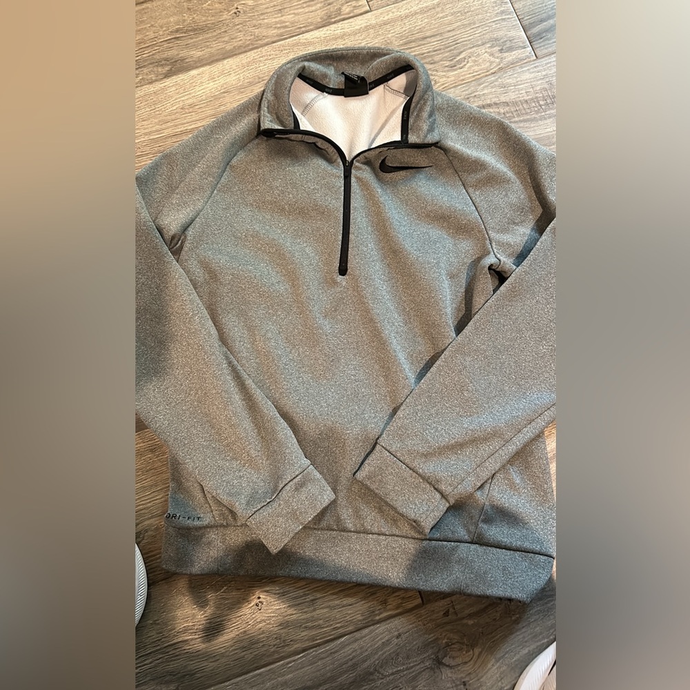Nike Heather Gray Dri-FIT Quarter-Zip Top
